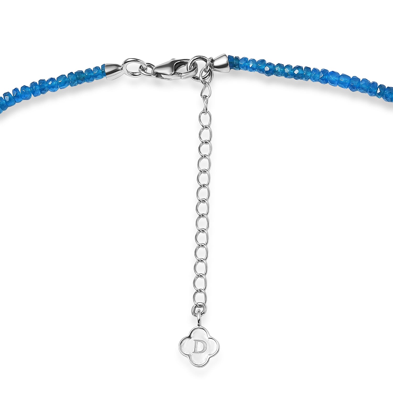 D'Joy AAA Neon Apatite 61.00 ctw Beaded Necklace in Rhodium Over Sterling Silver 18-20 Inches