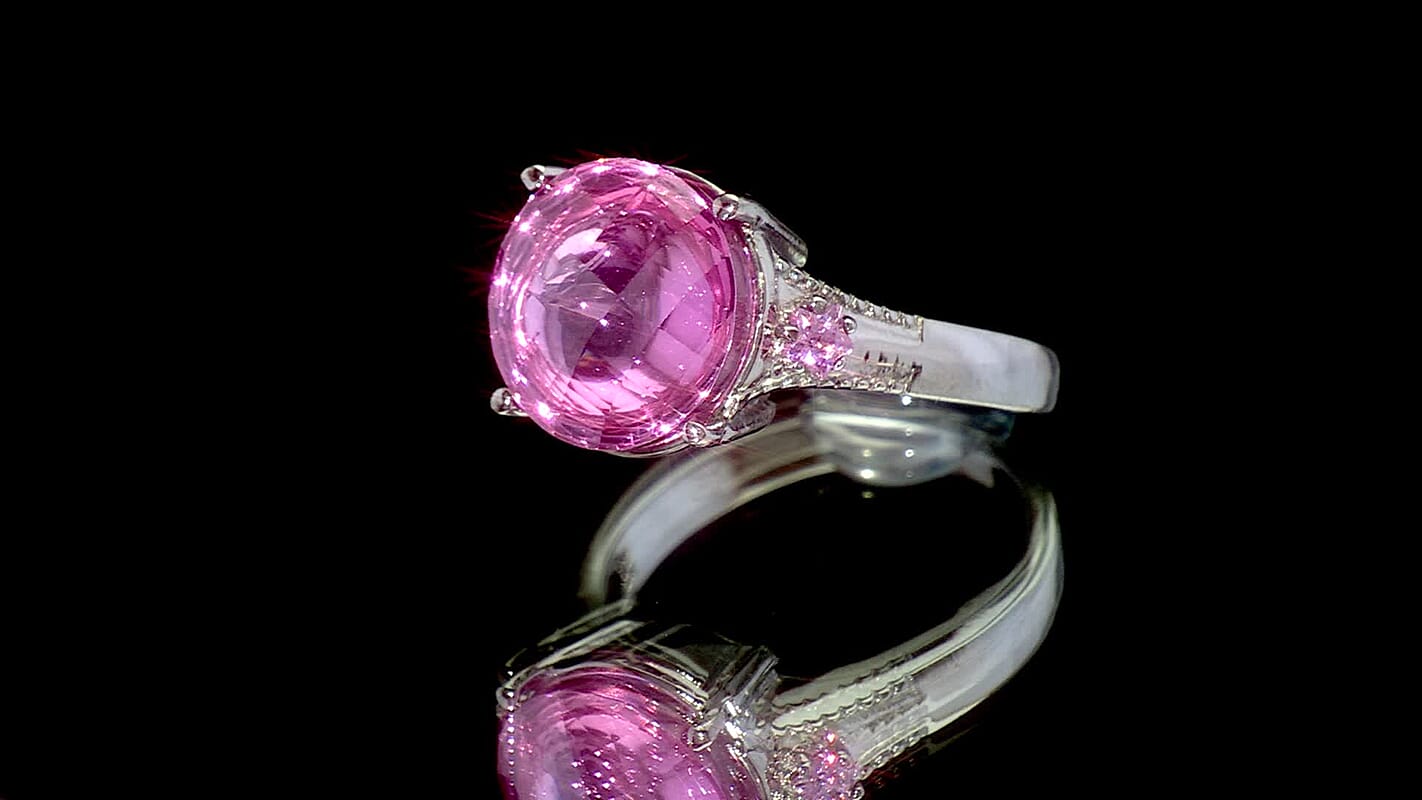 EverTrue Simulated Pink Diamond Ring in Stainless Steel (Size 10.0) 16.90 ctw