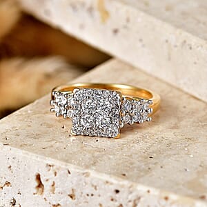 Luxuriant Lab Grown Diamond G-H SI 1.00 ctw Ring in 18K Vermeil Yellow Gold Over Sterling Silver (Size 7.0) (Del. in 10-12 Days)
