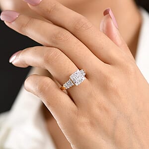 Luxuriant Lab Grown Diamond G-H SI 1.00 ctw Ring in 18K Vermeil Yellow Gold Over Sterling Silver (Size 7.0) (Del. in 10-12 Days)