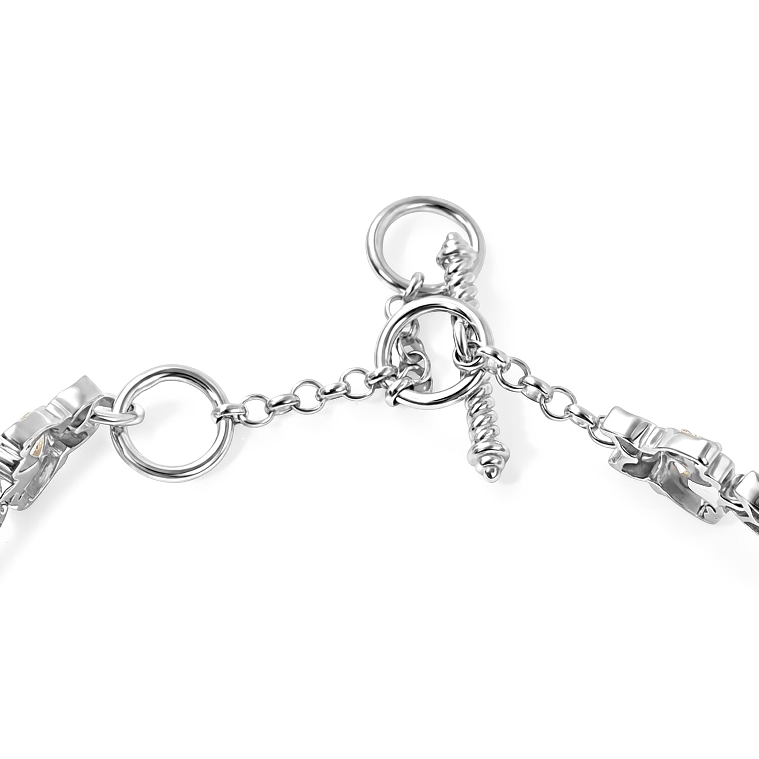 EverTrue Verde Onyx 12.25 ctw Bracelet in 18K YG Plated and Platinum Bond (6.50-8.0In)