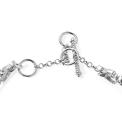EverTrue Thai Black Spinel 16.25 ctw Bracelet in 18K YG Plated and Platinum Bond (6.50-8.0In)