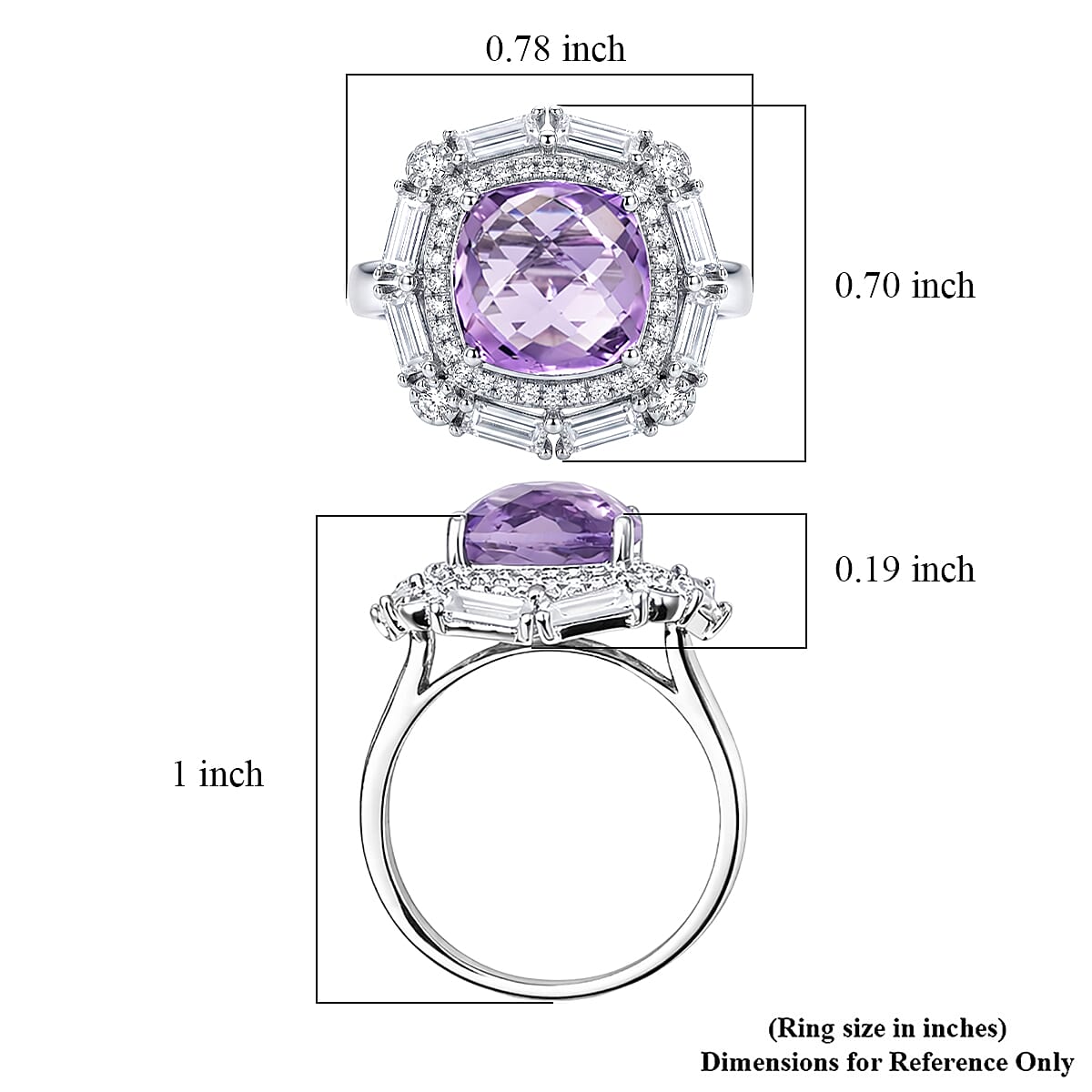 Pink Quartz and White Corundum 4.30 ctw Ring in Rhodium Over Sterling Silver (Size 6.0)