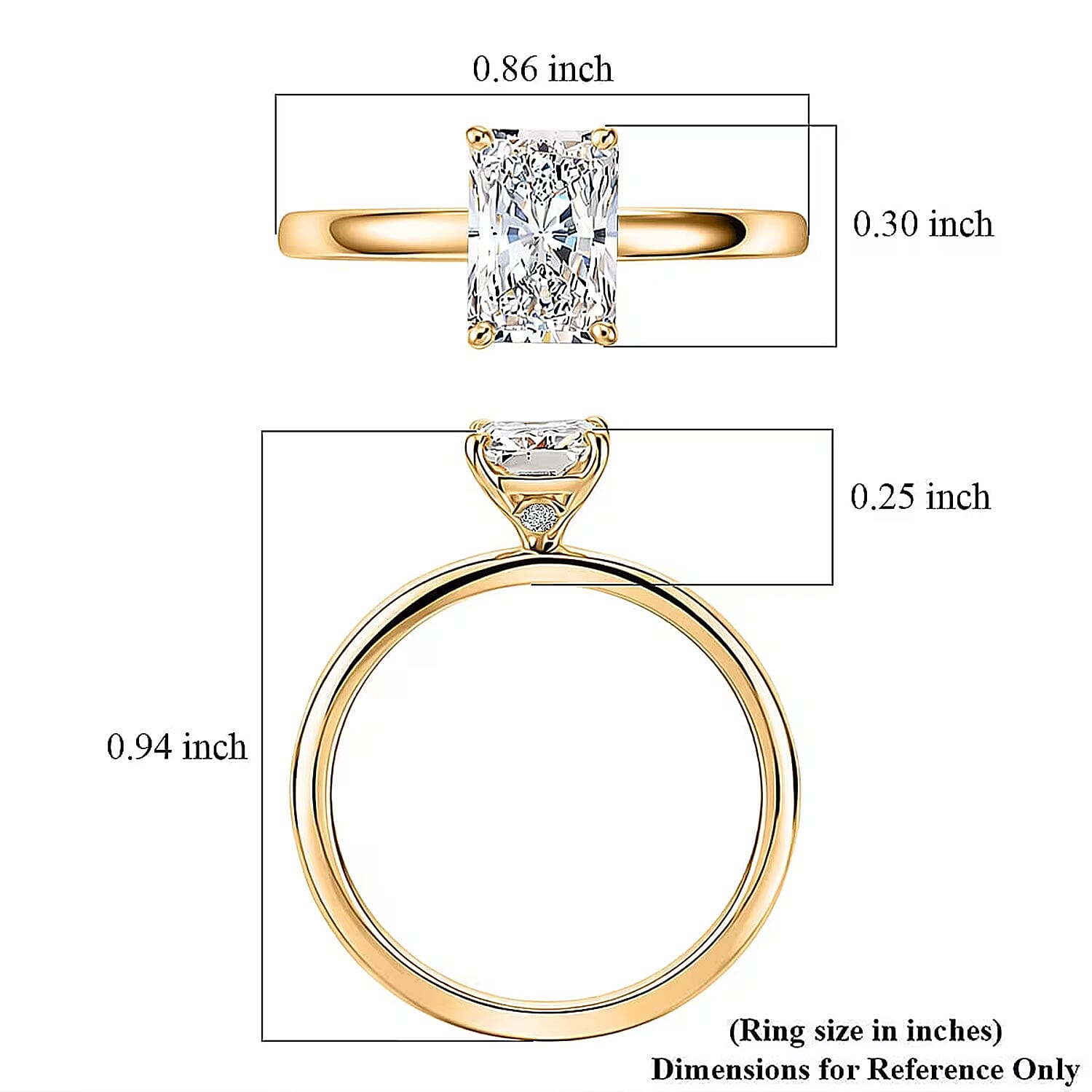 IGI Certified Radiant Cut Luxuriant Lab Grown Diamond G VS 1.50 ctw Ring in 10K Yellow Gold (Size 6.5)