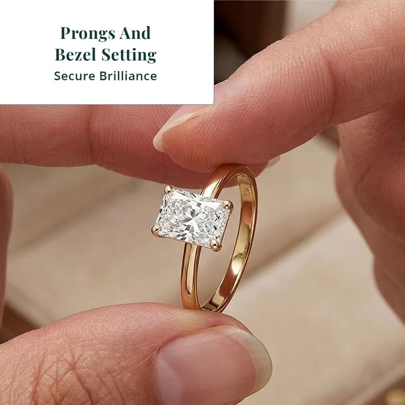 IGI Certified Radiant Cut Luxuriant Lab Grown Diamond G VS 1.50 ctw Ring in 10K Yellow Gold (Size 7.0)