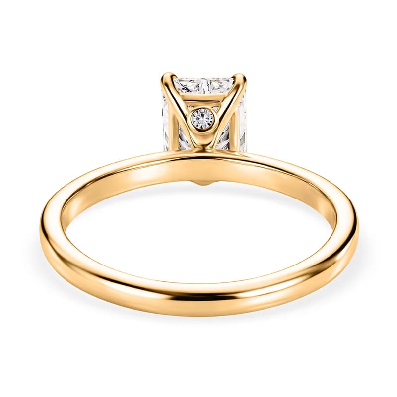 IGI Certified Radiant Cut Luxuriant Lab Grown Diamond G VS 1.50 ctw Ring in 10K Yellow Gold (Size 7.0)