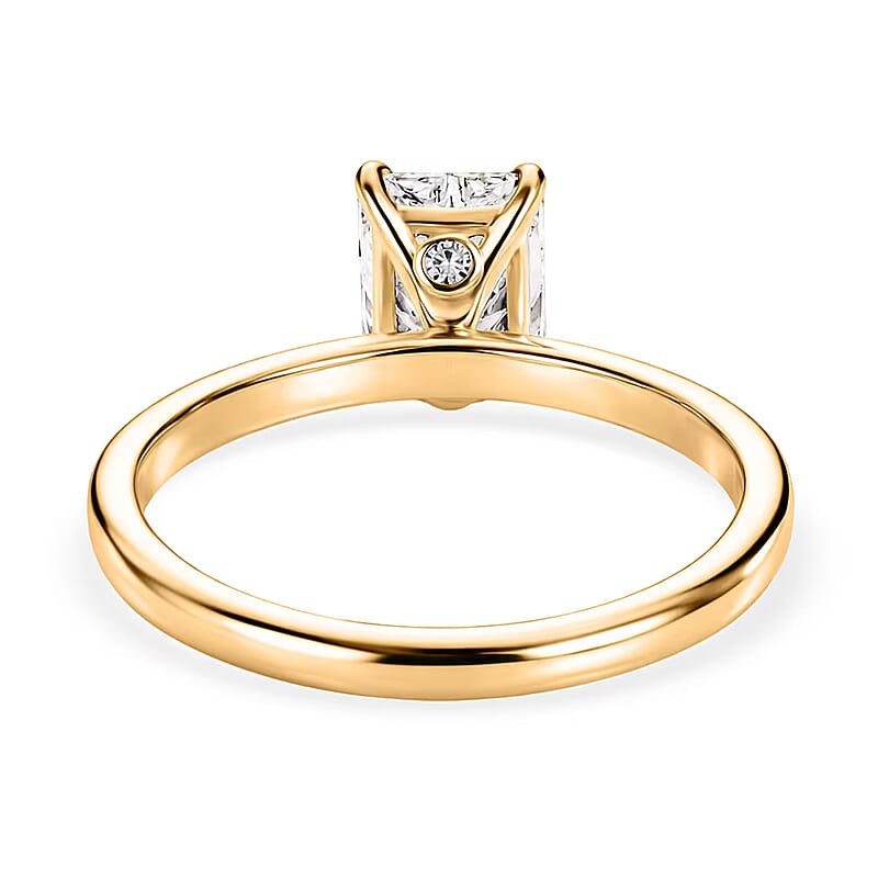 IGI Certified Radiant Cut Luxuriant Lab Grown Diamond G VS 1.50 ctw Ring in 10K Yellow Gold (Size 7.0)