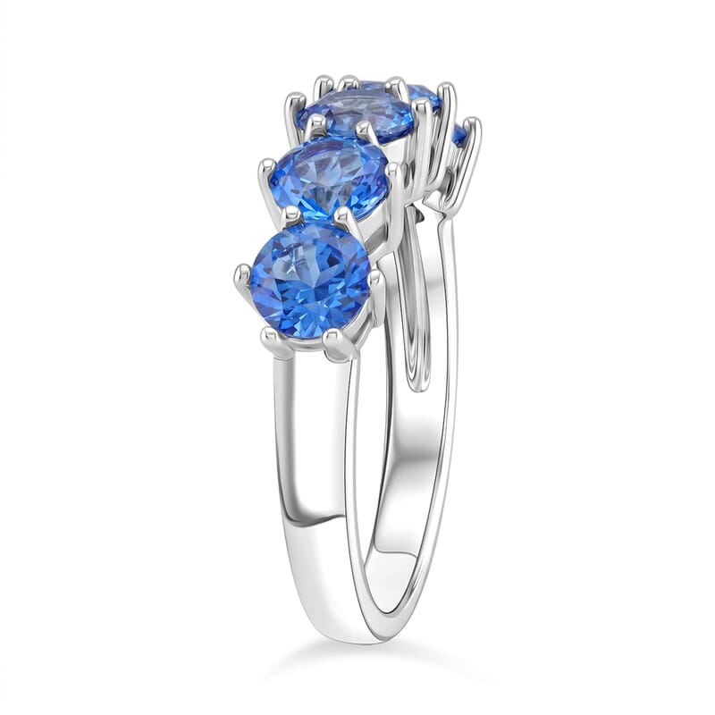 Odyssey Tanzanite Quartz 3.20 ctw Ring in Rhodium Over Sterling Silver (Size 7.0)