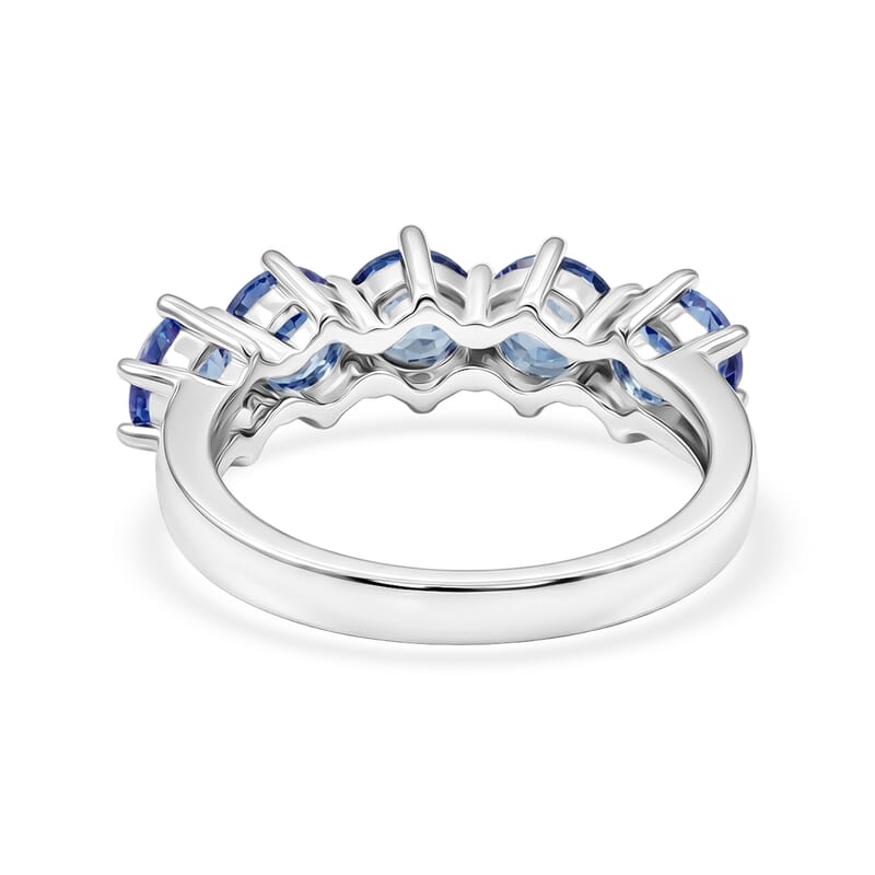 Odyssey Tanzanite Quartz 3.20 ctw Ring in Rhodium Over Sterling Silver (Size 7.0)
