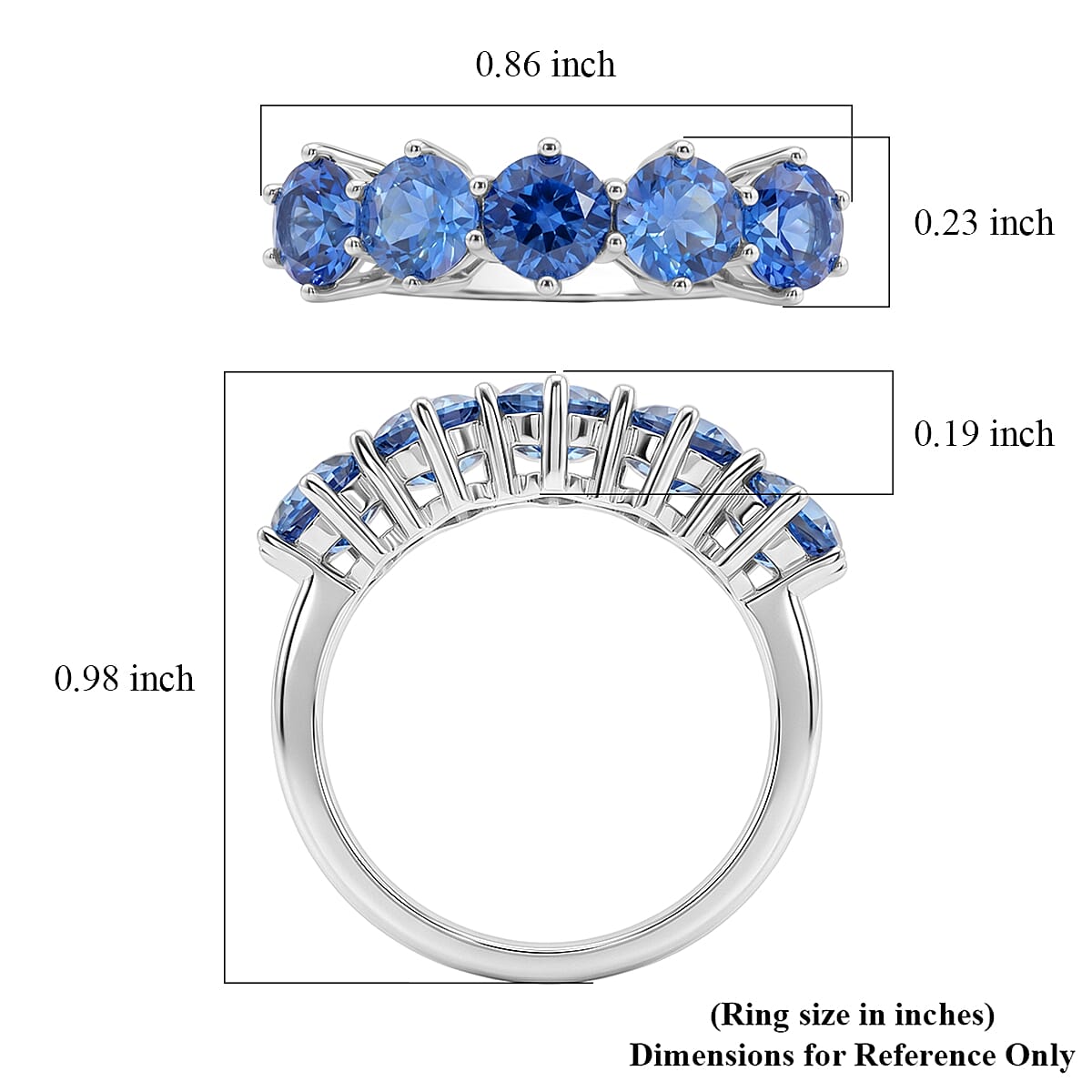 Odyssey Tanzanite Quartz 3.20 ctw Ring in Rhodium Over Sterling Silver (Size 7.0)