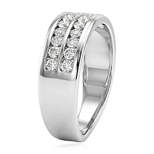 Luxuriant Lab Grown Diamond G-H SI 1.00 ctw Men's Ring in Rhodium Over Sterling Silver (Size 11.0)