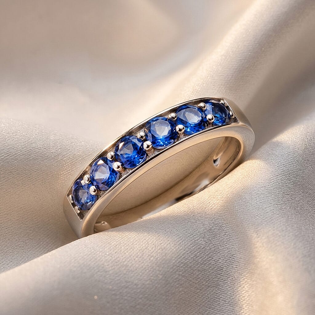 Odyssey Tanzanite Quartz 1.10 ctw Ring in Rhodium Over Sterling Silver (Size 6.0)