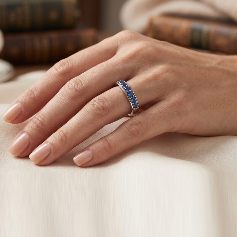 Odyssey Tanzanite Quartz 1.10 ctw Ring in Rhodium Over Sterling Silver (Size 8.0)