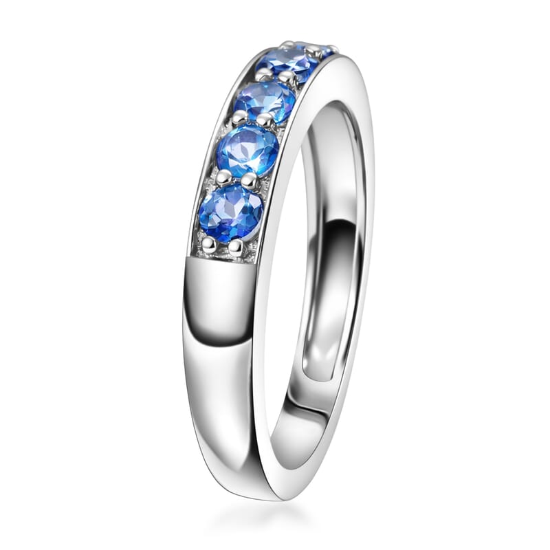 Odyssey Tanzanite Quartz 1.10 ctw Ring in Rhodium Over Sterling Silver (Size 8.0)