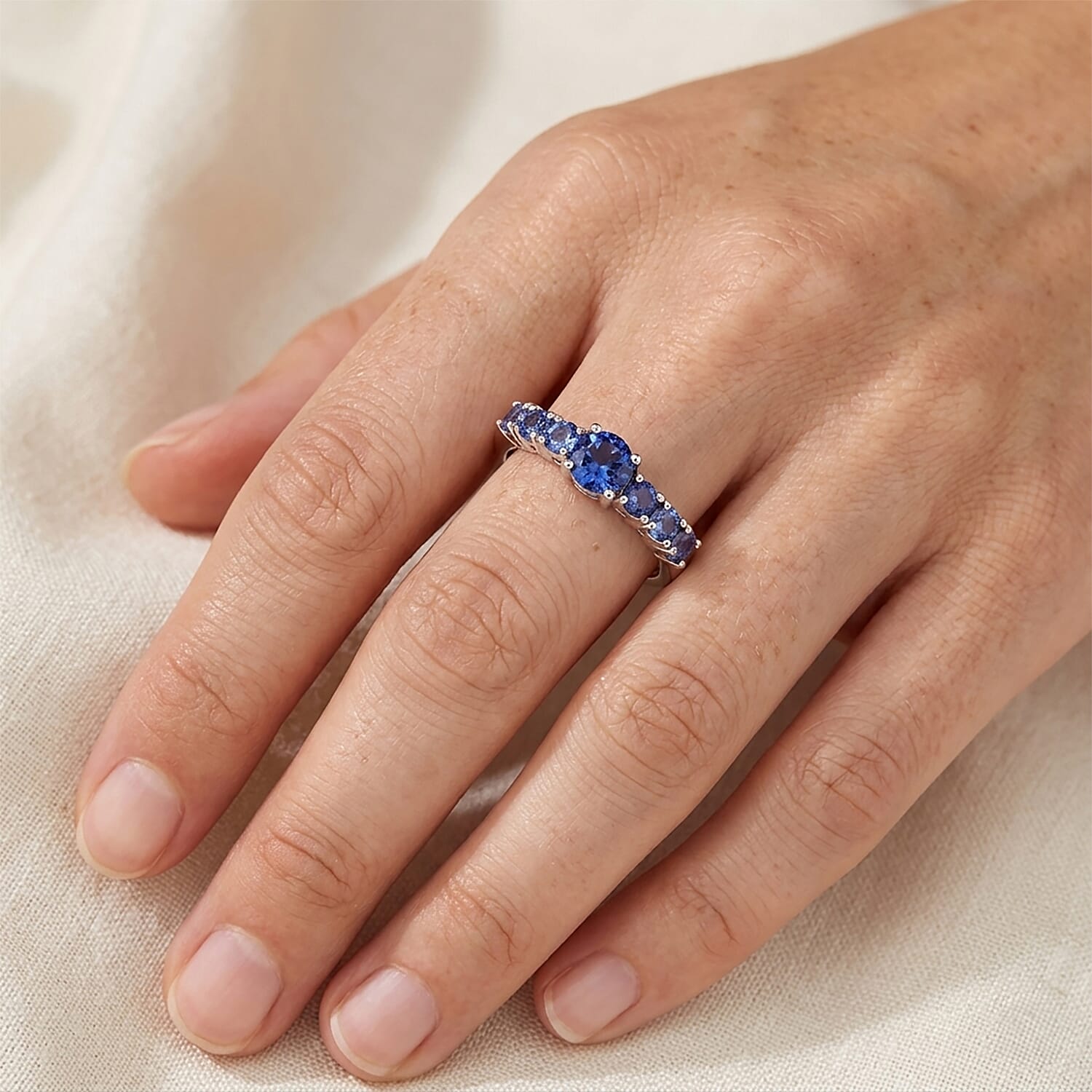 Odyssey Tanzanite Quartz 1.75 ctw Ring in Rhodium Over Sterling Silver (Size 6.0)