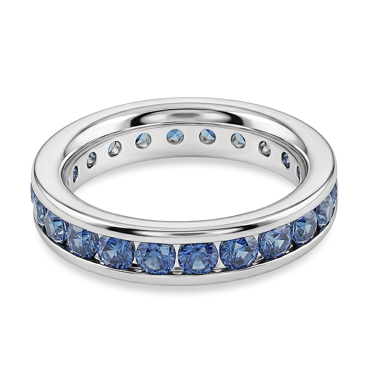 Odyssey Tanzanite Quartz 3.90 ctw Ring in Rhodium Over Sterling Silver (Size 6.0)