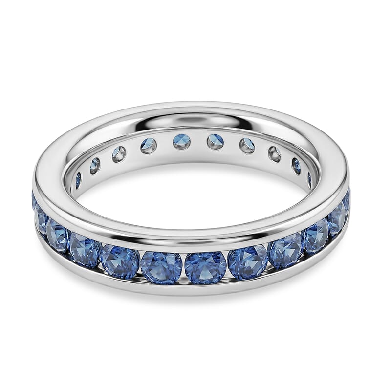 Odyssey Tanzanite Quartz 3.90 ctw Ring in Rhodium Over Sterling Silver (Size 6.0)