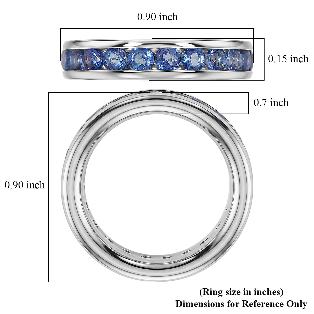 Odyssey Tanzanite Quartz 3.90 ctw Ring in Rhodium Over Sterling Silver (Size 6.0)