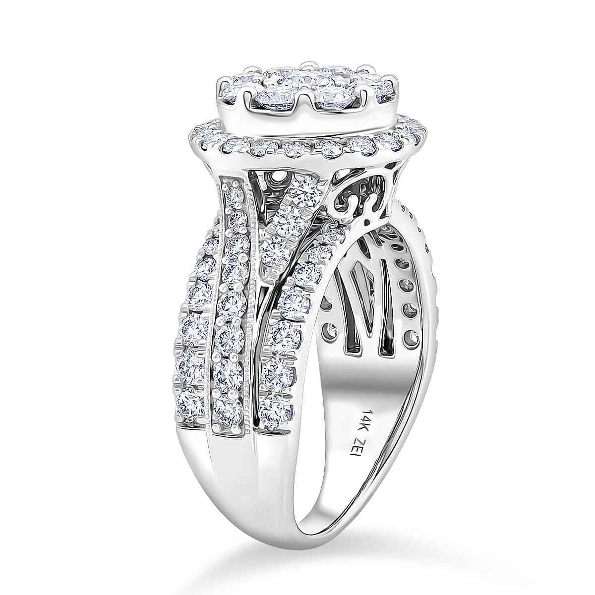 NY Closeout Diamond G SI 2.00 ctw Ring in 14K White Gold (Size 9.0) image number 3