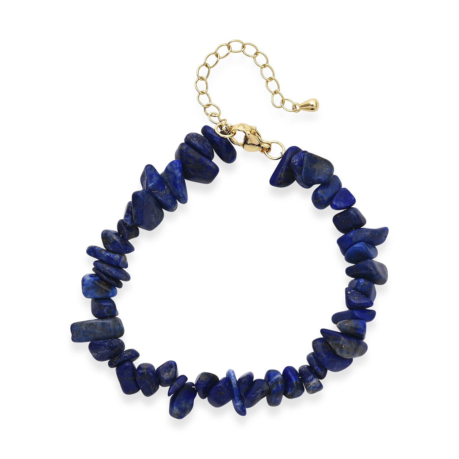 Lapis Lazuli 80.00 ctw Bracelet in Goldtone (7.0-9.0In )