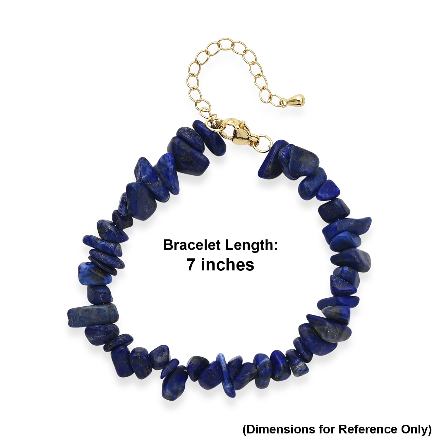 Lapis Lazuli 80.00 ctw Bracelet in Goldtone (7.0-9.0In )