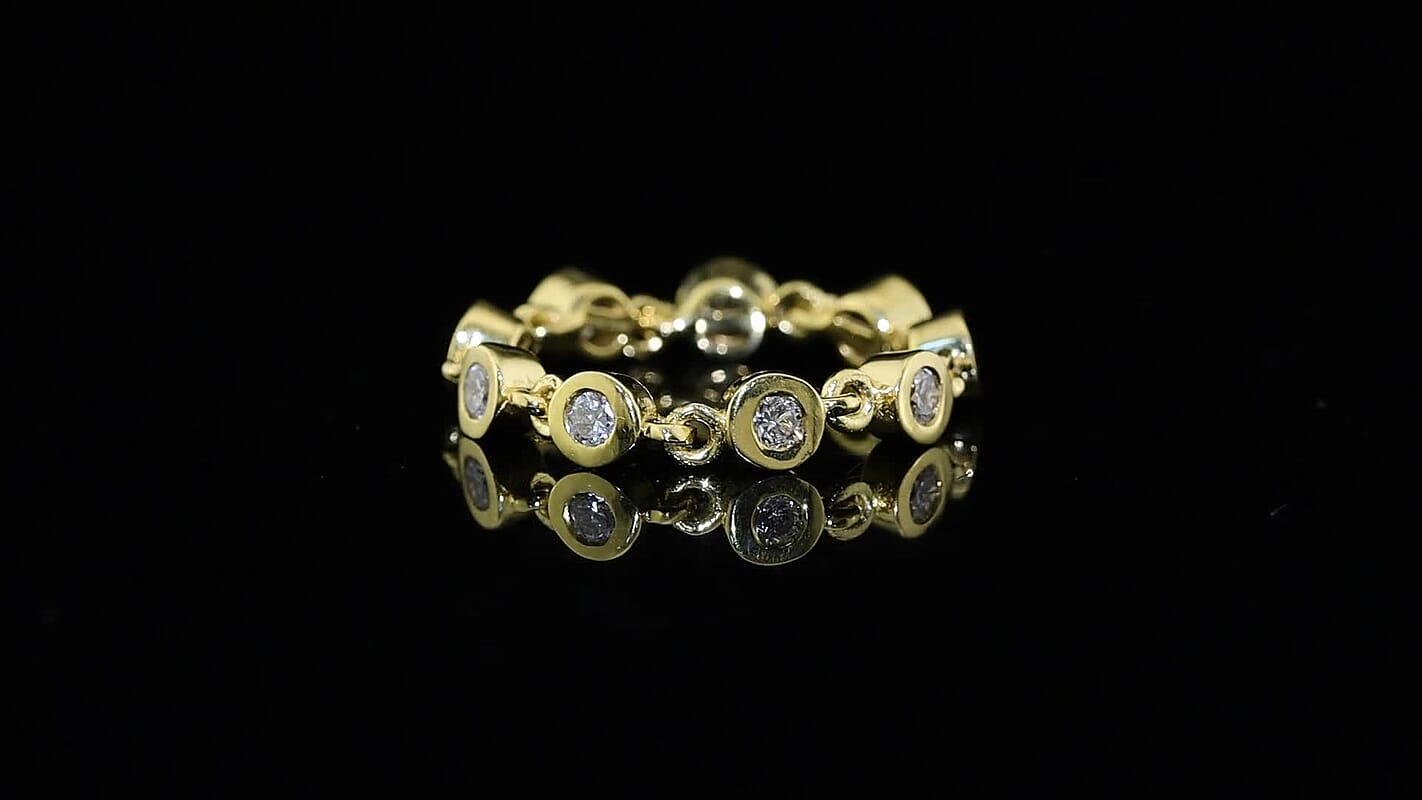 Luxuriant Lab Grown Diamond (G-H, SI) Ring in 18K Vermeil YG Over Sterling Silver (Size 5.0) 0.60 ctw