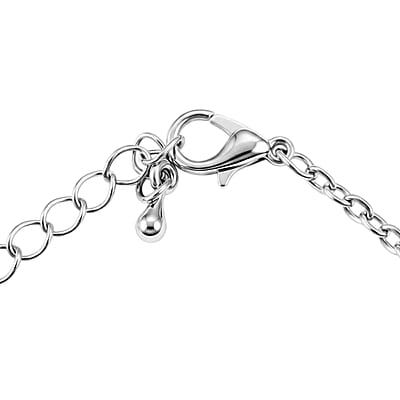 Round Opal Flakes 14.00 ctw Pendant Necklace in Silvertone 16-18 Inches