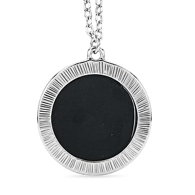Round Opal Flakes 14.00 ctw Pendant Necklace in Silvertone 16-18 Inches