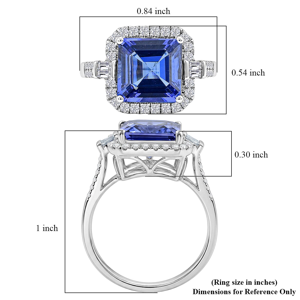 Certified & Appraised Rhapsody AAAA Tanzanite and E-F VS Diamond 4.00 ctw Ring in 950 Platinum (Size 10.0) 6.50 Grams image number 5