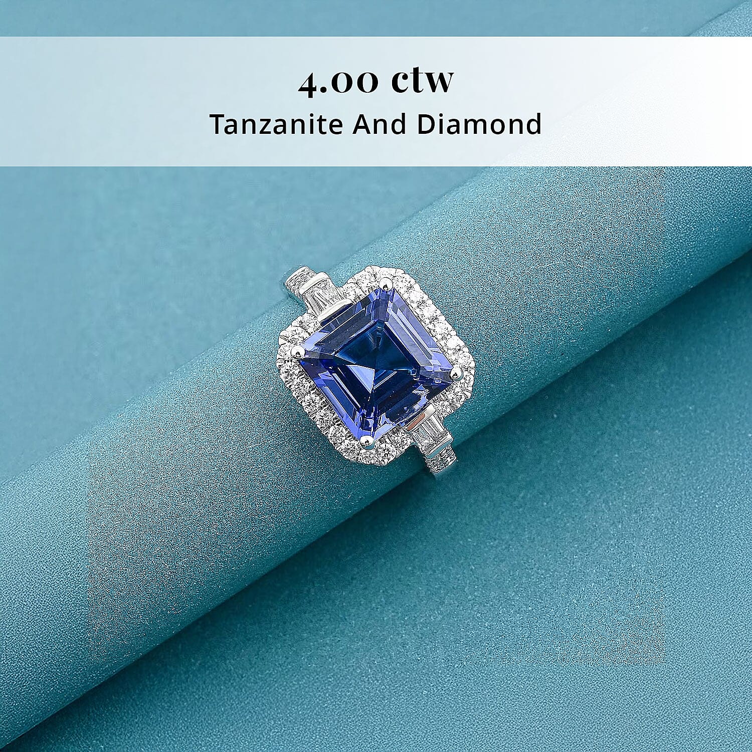 Certified & Appraised Rhapsody AAAA Tanzanite and E-F VS Diamond 4.00 ctw Ring in 950 Platinum (Size 5.0) 6.50 Grams