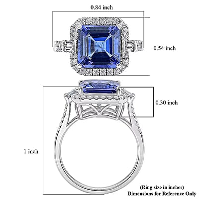 Certified & Appraised Rhapsody AAAA Tanzanite and E-F VS Diamond 4.00 ctw Ring in 950 Platinum (Size 5.0) 6.50 Grams