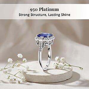 Certified & Appraised Rhapsody AAAA Tanzanite and E-F VS Diamond 4.00 ctw Ring in 950 Platinum (Size 6.0) 6.50 Grams