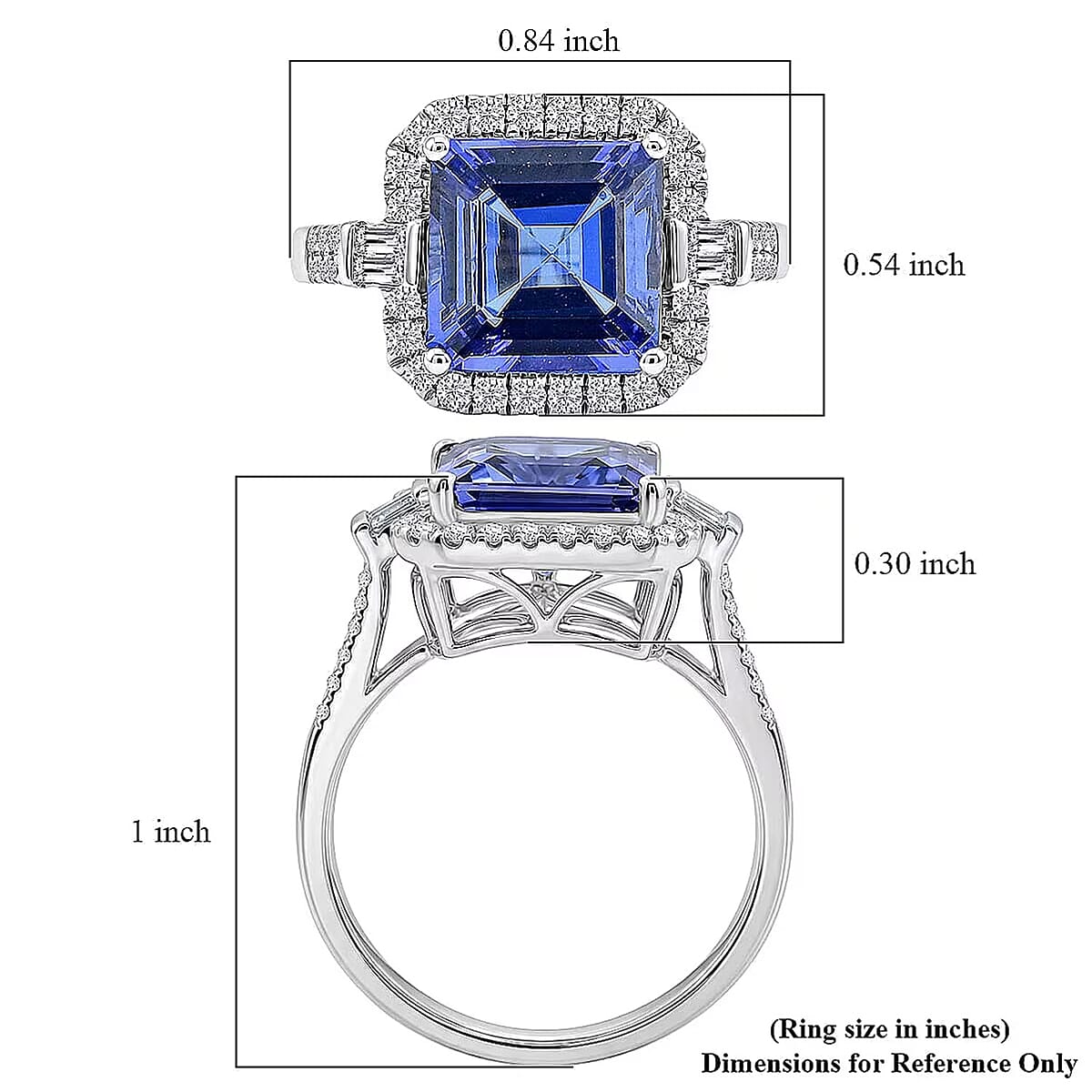 Certified & Appraised Rhapsody AAAA Tanzanite and E-F VS Diamond 4.00 ctw Ring in 950 Platinum (Size 6.0) 6.50 Grams image number 5