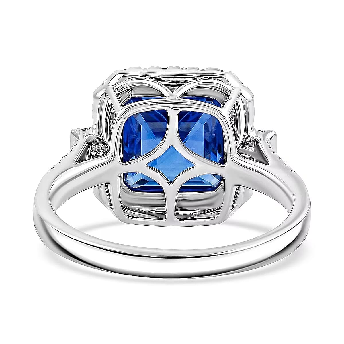 Certified & Appraised Rhapsody AAAA Tanzanite and E-F VS Diamond 4.00 ctw Ring in 950 Platinum (Size 6.0) 6.50 Grams image number 6