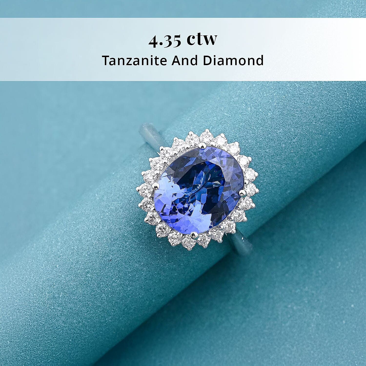 Gem Hunter Certified & Appraised Rhapsody AAAA Tanzanite and E-F VS Diamond 4.35 ctw Ring in 950 Platinum (Size 6.0) 5.30 Grams