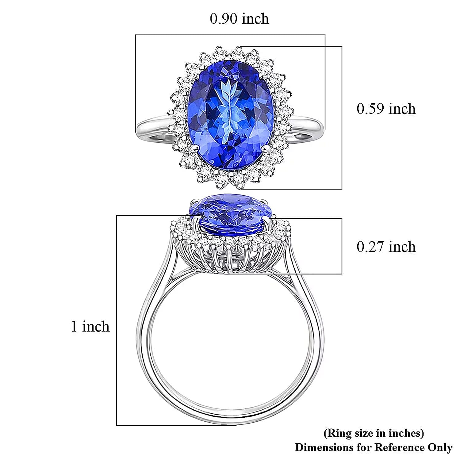 Gem Hunter Certified & Appraised Rhapsody AAAA Tanzanite and E-F VS Diamond 4.35 ctw Ring in 950 Platinum (Size 6.0) 5.30 Grams