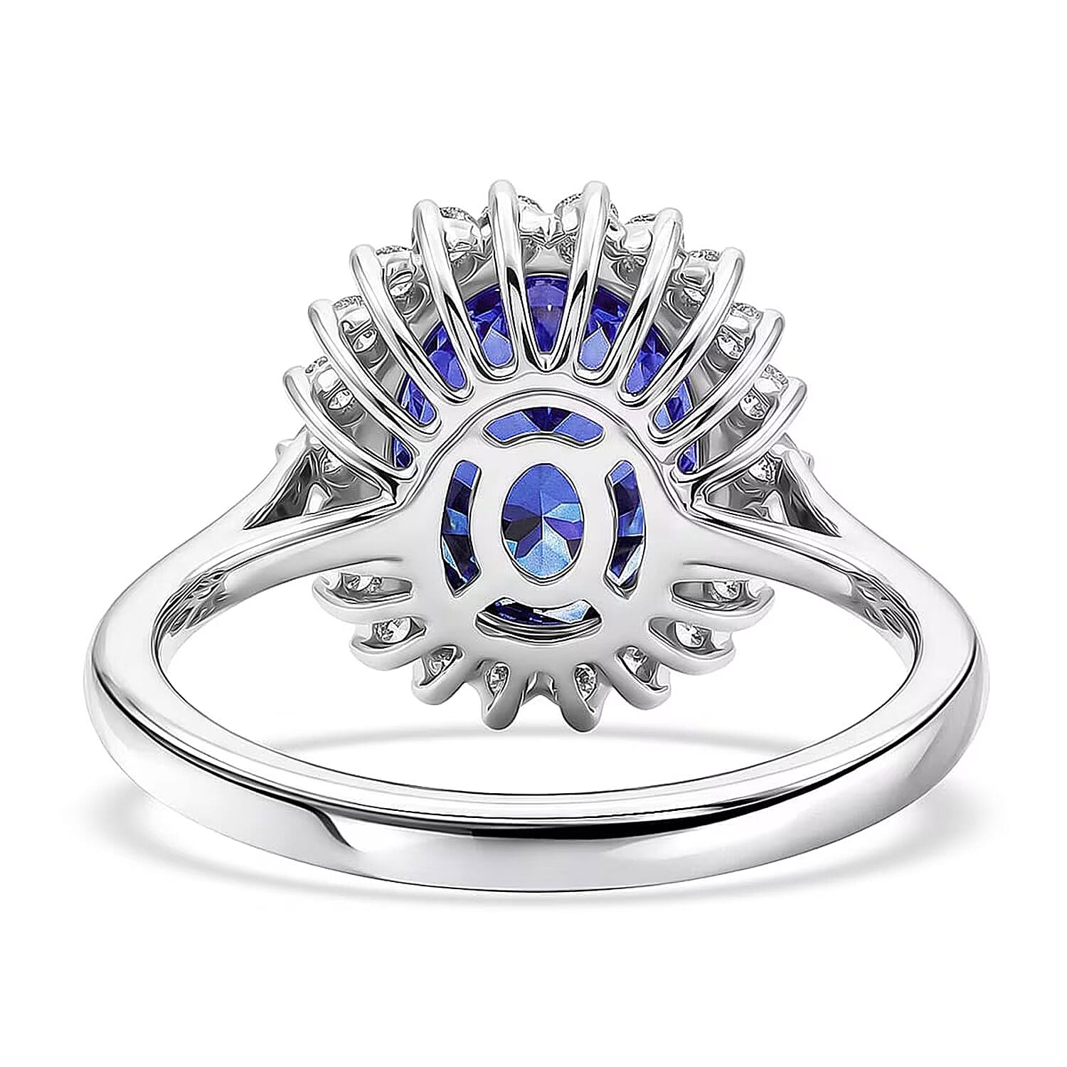 Gem Hunter Certified & Appraised Rhapsody AAAA Tanzanite and E-F VS Diamond 4.35 ctw Ring in 950 Platinum (Size 6.0) 5.30 Grams