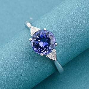 Certified & Appraised Rhapsody AAAA Tanzanite and E-F VS Diamond 2.30 ctw Ring in 950 Platinum (Size 10.0) 4.29 Grams