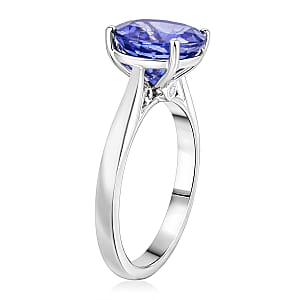 Certified & Appraised Rhapsody AAAA Tanzanite and Diamond E-F VS 4.35 ctw Ring in 950 Platinum (Size 6.0) 5.35 Grams