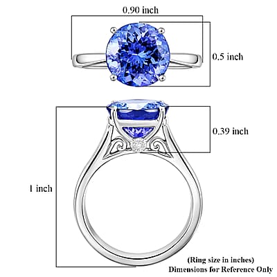 Certified & Appraised Rhapsody AAAA Tanzanite and Diamond E-F VS 4.35 ctw Ring in 950 Platinum (Size 6.0) 5.35 Grams