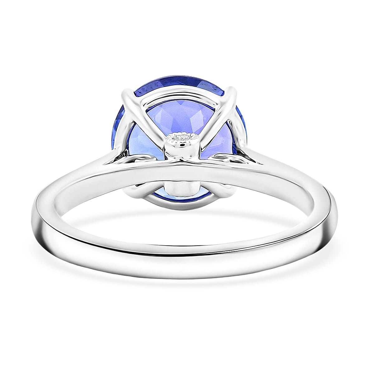 Certified & Appraised Rhapsody AAAA Tanzanite and Diamond E-F VS 4.35 ctw Ring in 950 Platinum (Size 8.0) 5.35 Grams image number 4
