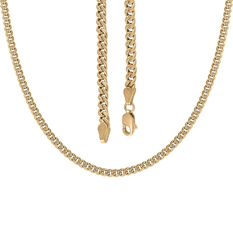 3.75mm Miami Cuban Necklace in 10K Yellow Gold 5.3 Grams 20 Inches