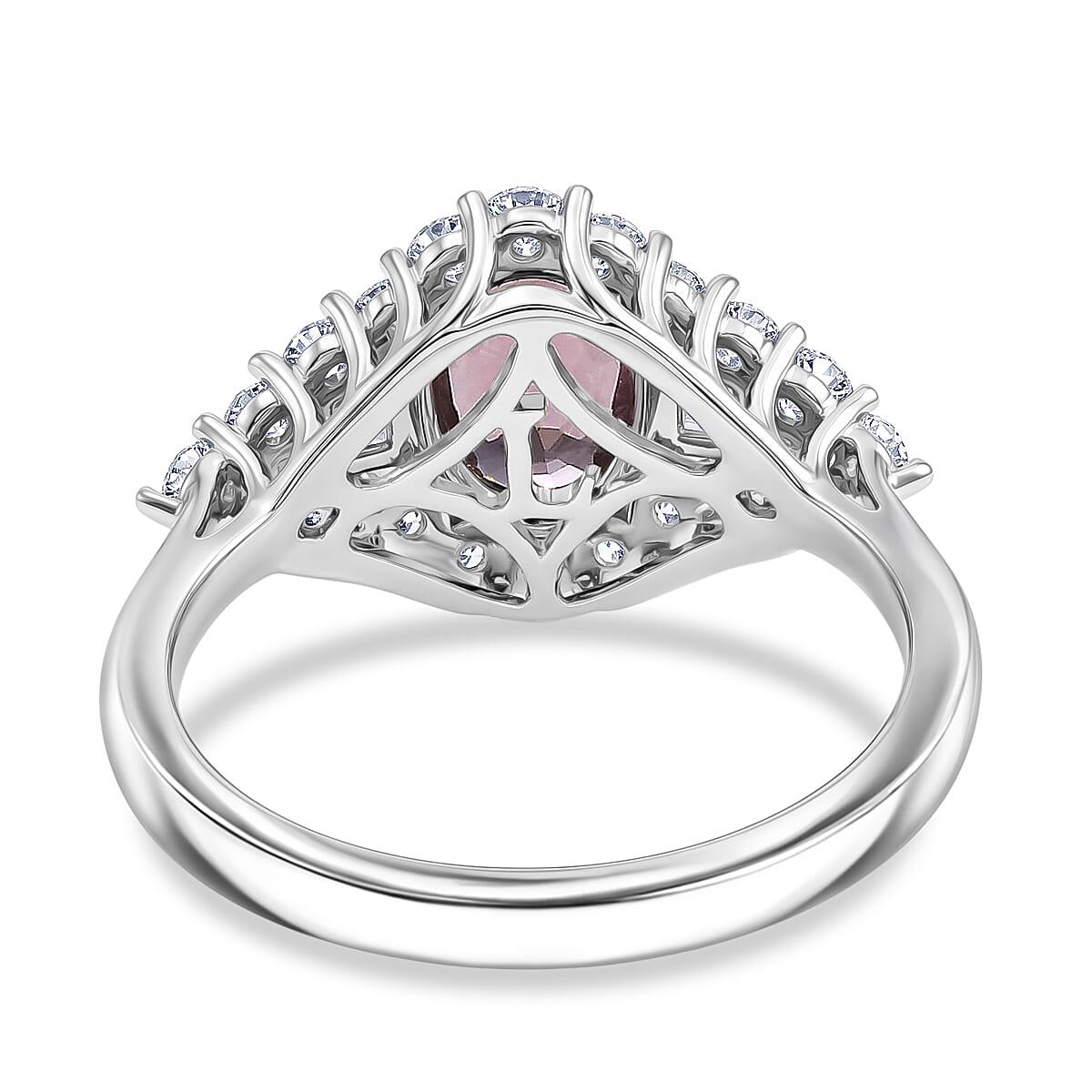 Certified & Appraised AAA Narsipatnam Purple Spinel and Luxuriant Lab Grown Diamond G-H SI 2.20 ctw Ring in 10K White Gold (Size 10.0)