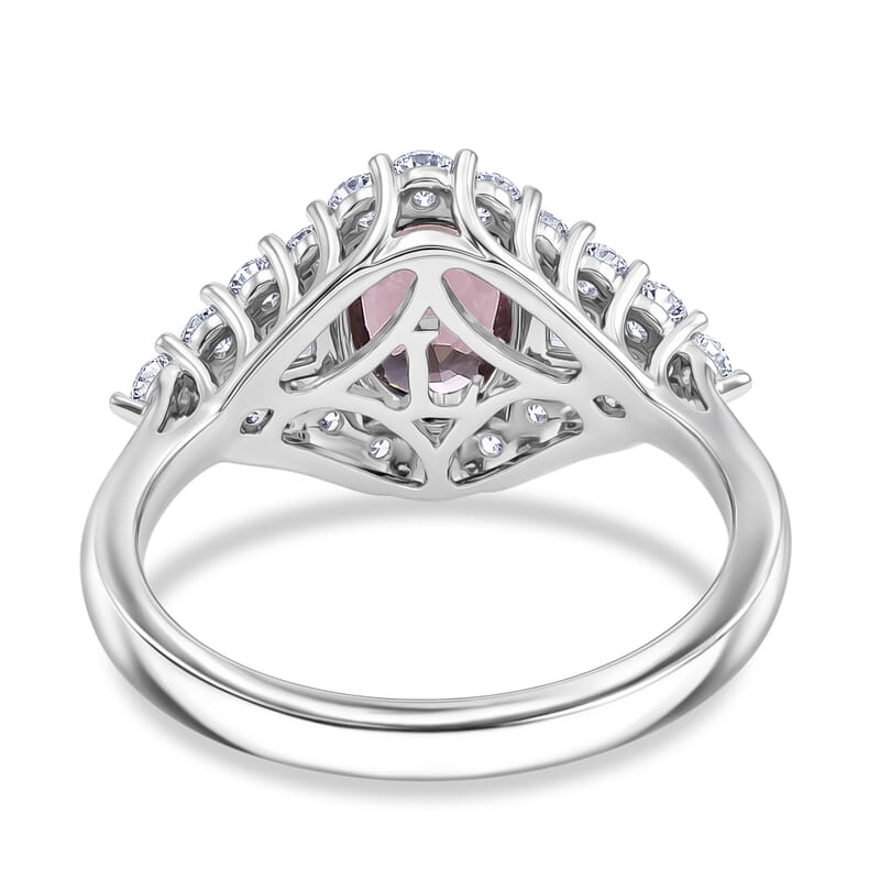 Certified & Appraised AAA Narsipatnam Purple Spinel and Luxuriant Lab Grown Diamond G-H SI 2.20 ctw Ring in 10K White Gold (Size 10.0)