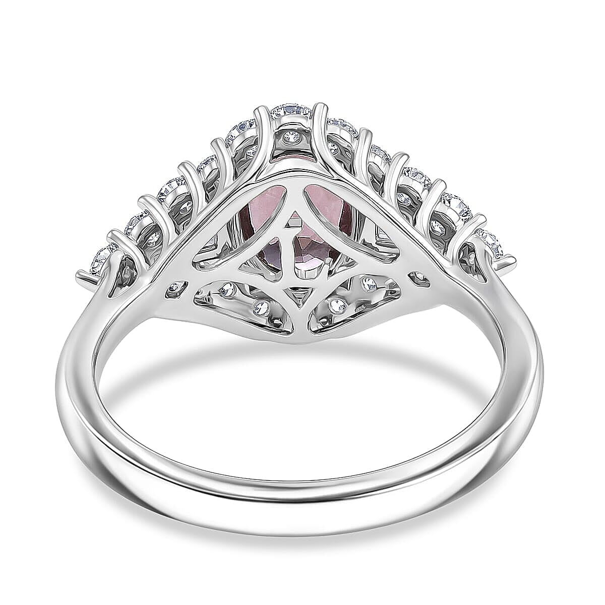 Certified & Appraised AAA Narsipatnam Purple Spinel and Luxuriant Lab Grown Diamond G-H SI 2.20 ctw Ring in 10K White Gold image number 4