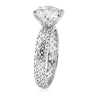 Mirage Collection Moissanite 2.00 ctw Ring in Rhodium Over Sterling Silver (Size 10.0)