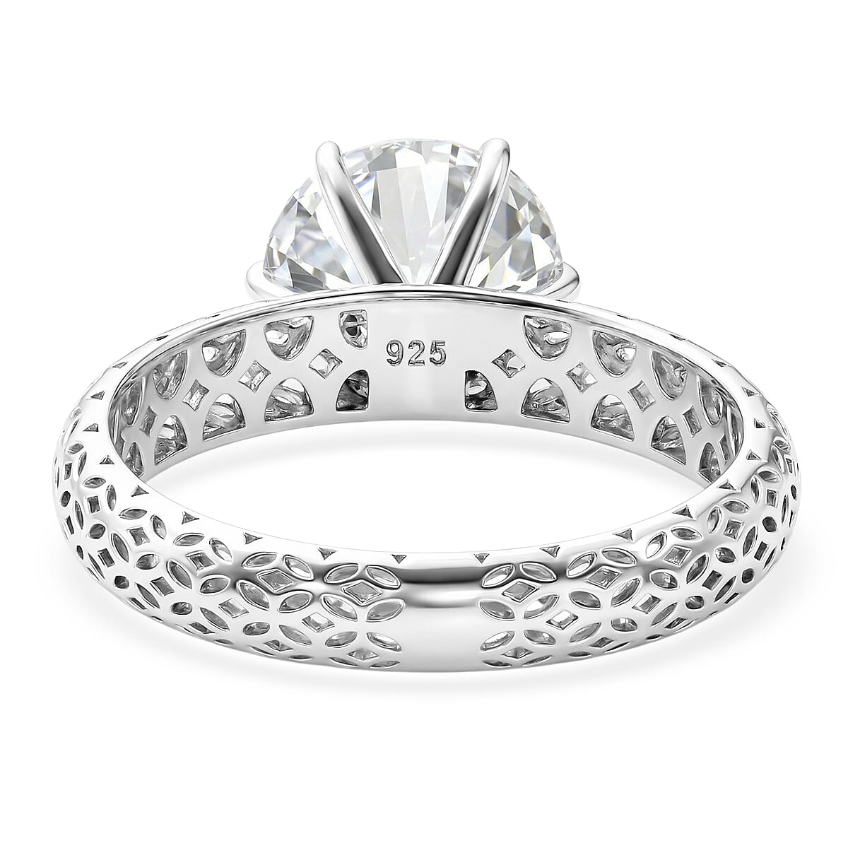 Mirage Collection Moissanite 2.00 ctw Ring in Rhodium Over Sterling Silver (Size 10.0)