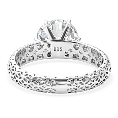 Mirage Collection Moissanite 2.00 ctw Ring in Rhodium Over Sterling Silver (Size 10.0)