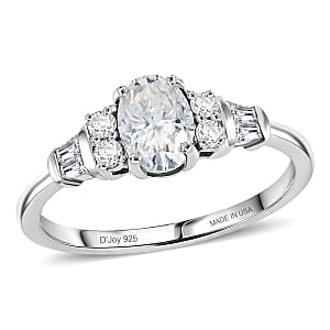 Ankur's Treasure Chest D'Joy Moissanite 1.10 ctw Ocean Majesty Ring in Platinum Over Sterling Silver (Size 10.0)