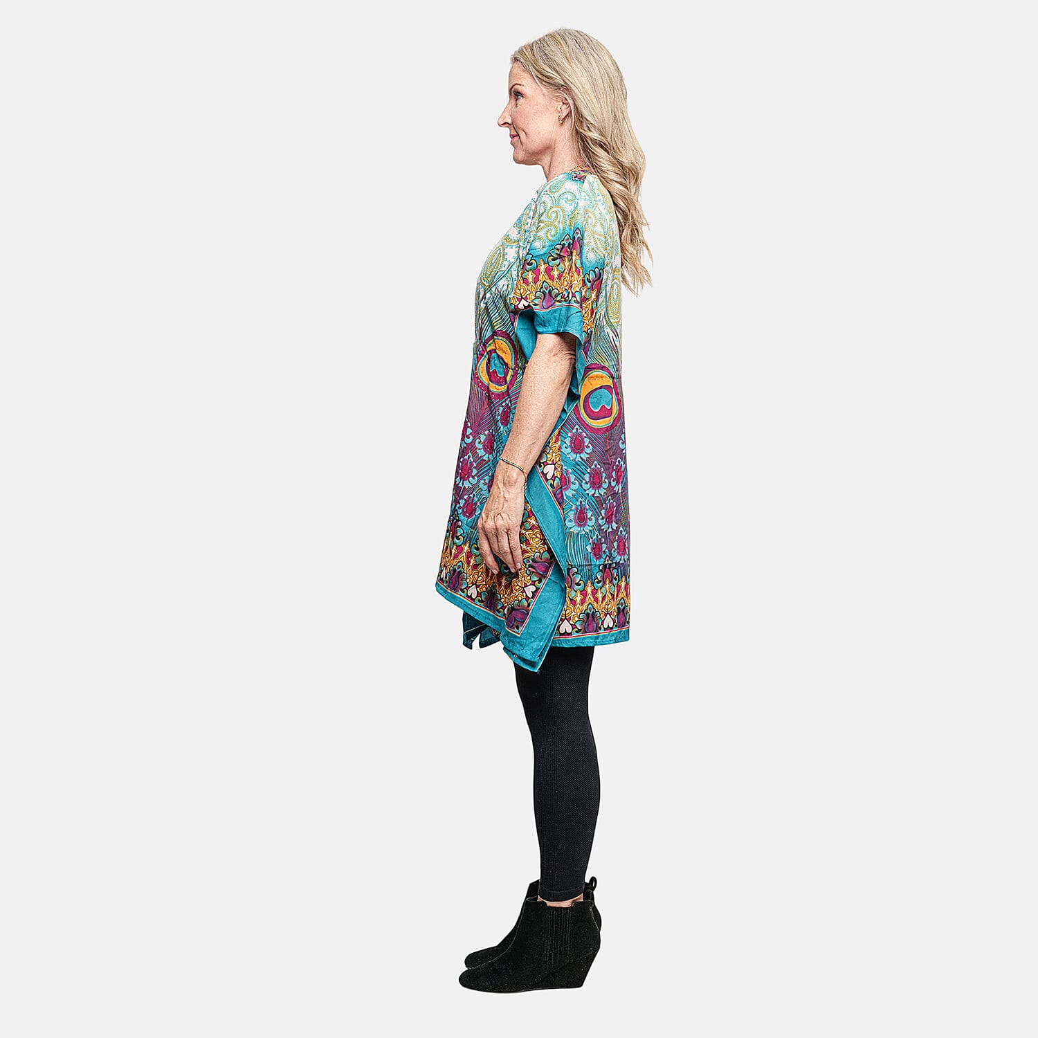 Neelam Fashions Teal Caftan Tunic- One Size Fits Most